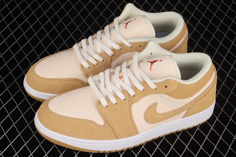 All categories Air Jordan Jordan series basketball shoes Air Jordan 1 Low Air Jordan 1 Low AJ1 Joe 1 rice white and yellow corduroy low-top retro culture basketball shoes DH7820-700